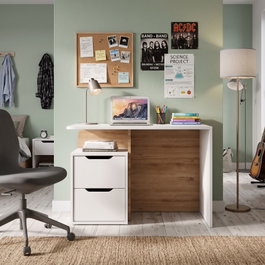 Hanah Home Escritorio de Estudio Crema y Roble